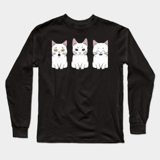Three cats, three moods Long Sleeve T-Shirt